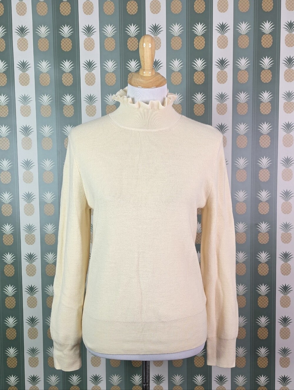 J. Crew Ruffleneck merino wool-blend sweater